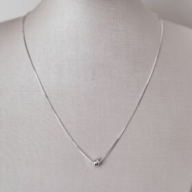 Colar Veneziana Pingente Bola Lisa Prata 950-45cm