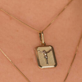 Pingente Placa Jesus Cristo 1,5x1