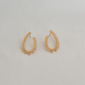 Brinco Trabalhado Oval Vazado 3cm