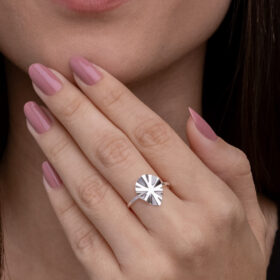 Anel Folha Orgânico Prata 925