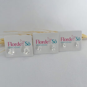 Brinco Trio Zircônia Gota Prata