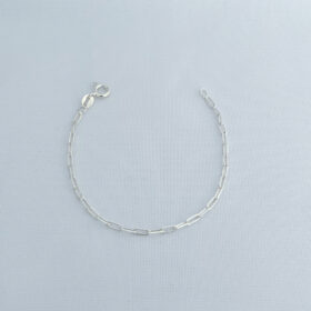 Pulseira Cartier Infantil elos de 2mm Prata 925-14cm