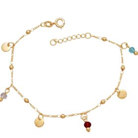 Pulseira Pingente Miçangas-19cm