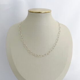 Colar Banho de Prata Elos-5mm-45cm.