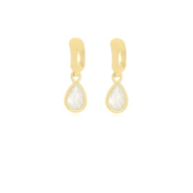 Brinco Infantil Pingente Gota Cristal 1,5cm