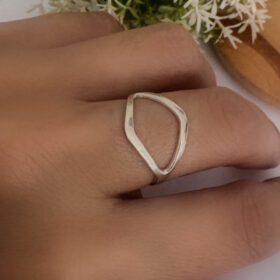 Anel Geométrico Vazado Prata 925