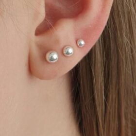 Brinco Trio Bolinha Banho de Prata