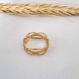 Anel Círculos Ovais Vazado