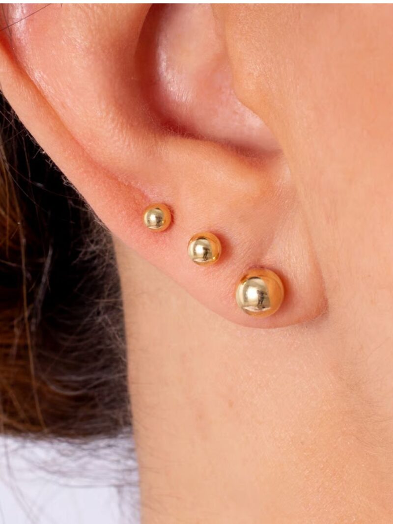 Brinco Trio Bolinha Dourado