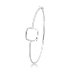 Bracelete Quadrado Vazado Liso de Prata 925