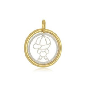 Pingente Menino Círculo com Detalhe de Ródio