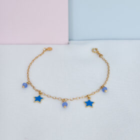 Pulseira Infantil Estrelas e Miçangas-18cm