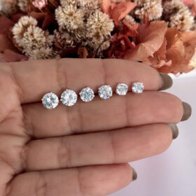 Brinco Trio Zircônia Redondo Prata