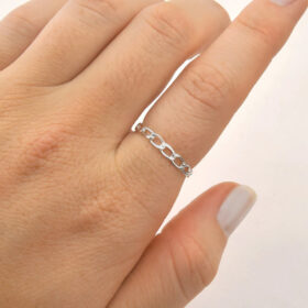 Anel Corrente Liso Prata 925