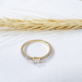 Solitário Oval Zircônia Lateral