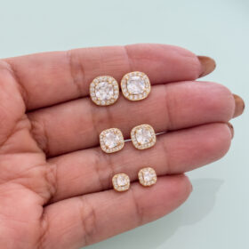 Trio Quadrado Cristal e Zircônia