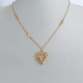 Colar Corações com Pingente de 2,5x2,5cm-45cm