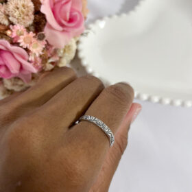 Anel Meia Aliança Prata 925-21