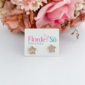 Brinco Estrelinha Zircônia-7x7mm