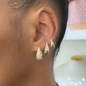 Argola Cabaça Zircônia-1.5cm