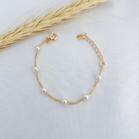 Pulseira Infantil Pérolas-16cm