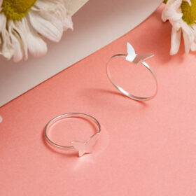 Anel Borboleta Prata 925