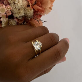 Anel Coração Cristal Pedra de 10x10mm-20