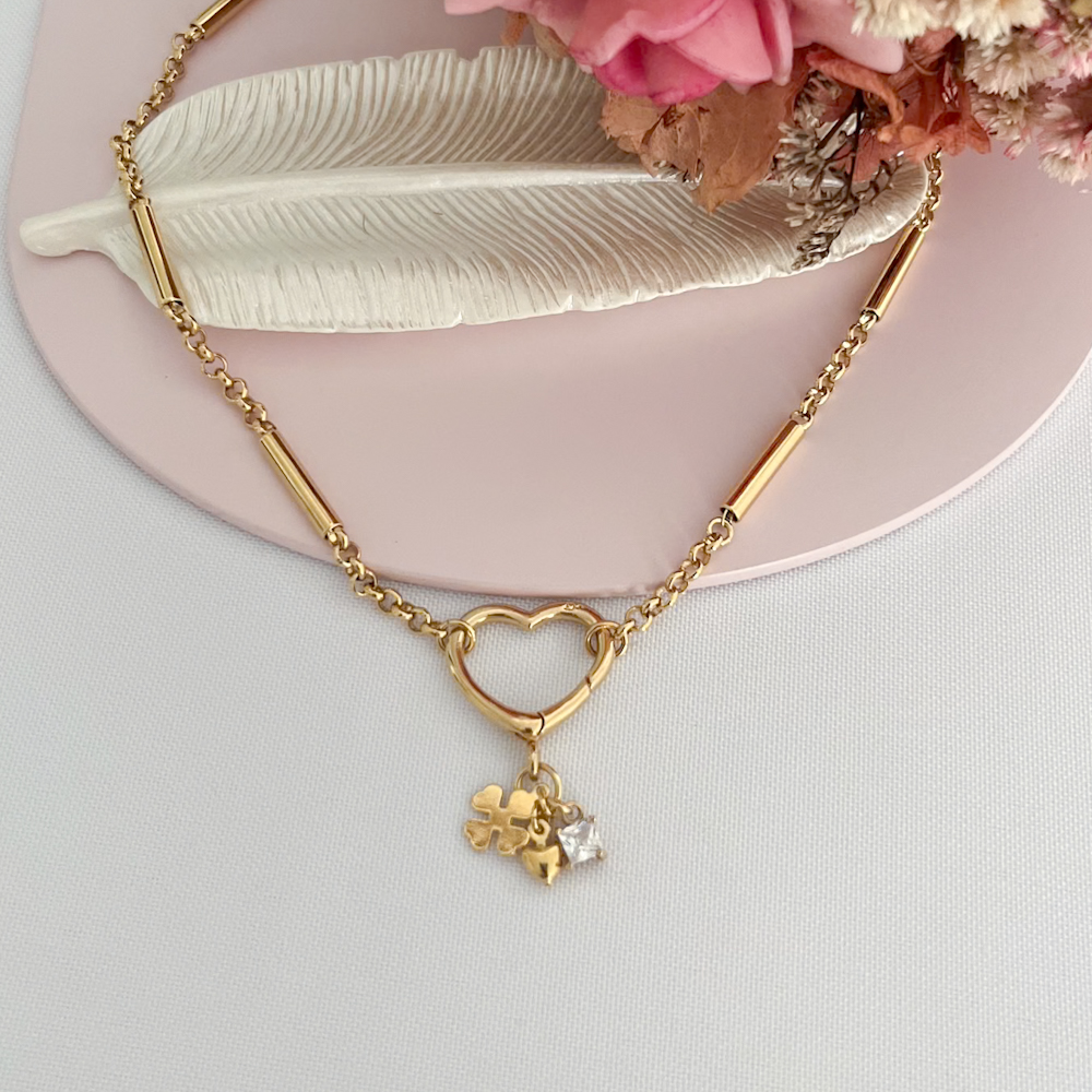 80f563bdce995f8a8ebb29ae2fcb2500.jpeg Colar Tubos Pingente Coração Patuá-45cm - Imagem 1