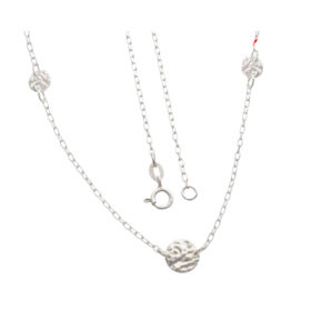 Colar Pingentes Orgânicos Prata 950-40cm