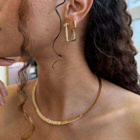 Gargantilha Aro Quadrado Trabalhado