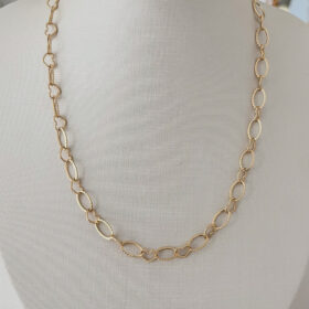 Choker Elos e Corações Vazados-40cm