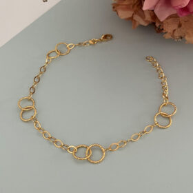 Pulseira Elos e Círculos duplos-21cm