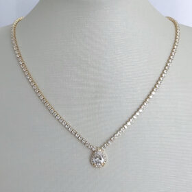 Colar Riviera Luxo Gota 10x10mm-42cm