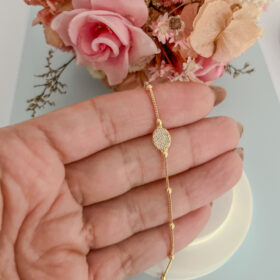 Pulseira Mini Bolinhas Zircônia-20cm