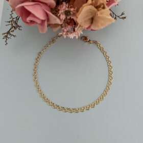 Pulseira Coraçãozinhos Entrelaçados-21cm