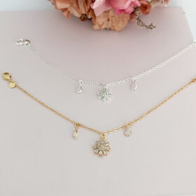 Pulseira Flor Cristal-19cm