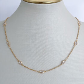 Choker Pedrinhas Ovais de Zircônia-40cm