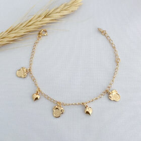 Pulseira Infantil Minnie Coração-18cm